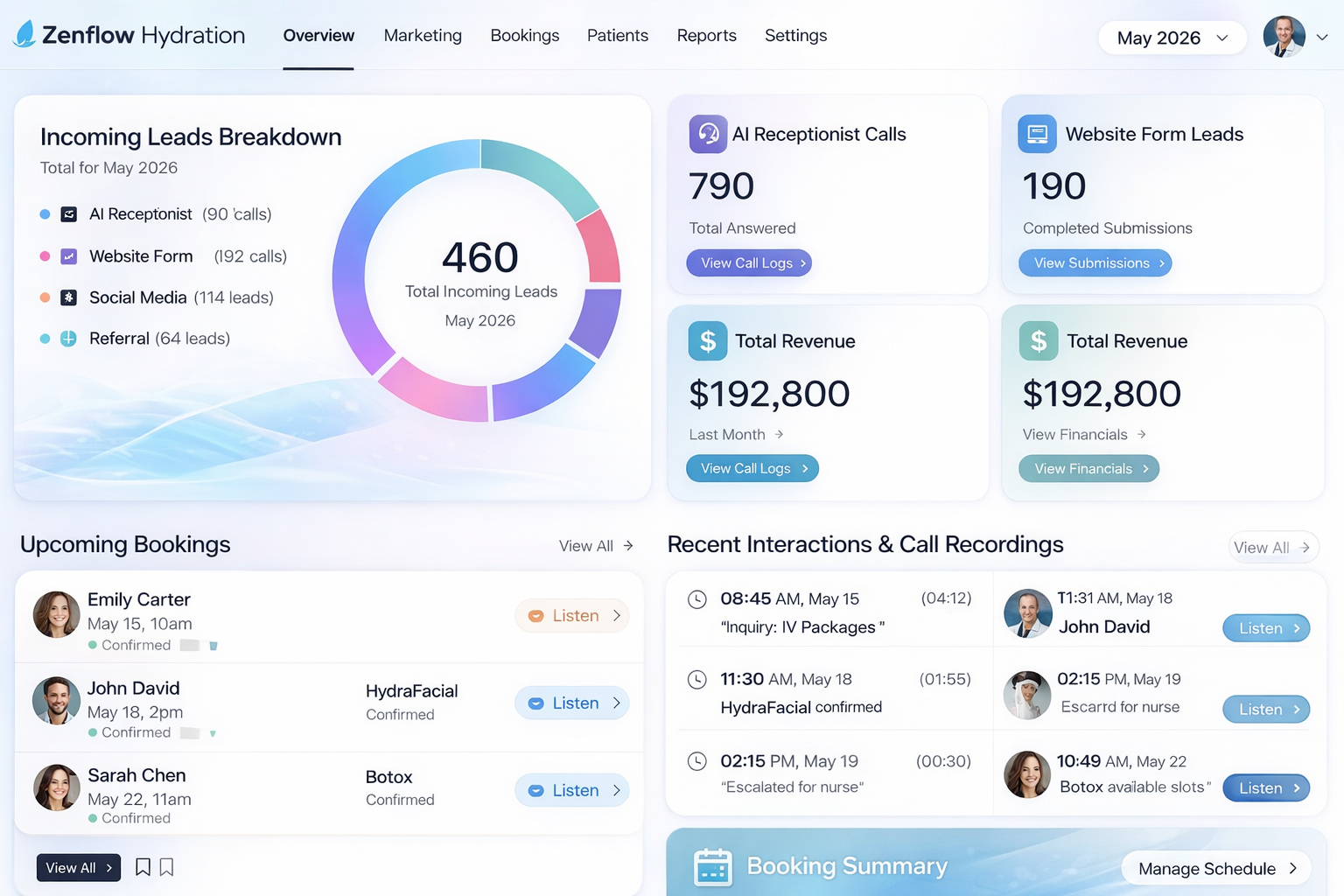 Client dashboard